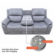 Washington Fabric 3 seater Recliner Sofa  - Light Grey image