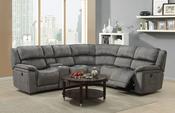 Washington Fabric Corner Sofa - Light Grey (Rec-Con-Elm-Cor-Elm-Rec) image
