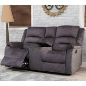 Willow Fabric Recliner 2 Seater Sofa with Console – Dark Grey