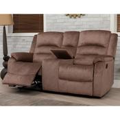 Willow Fabric Recliner 2 Seater Sofa with Console – Sand