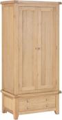 Windsor 2 Door 1 Drawer Wardrobe 0.9M - Natural Oak