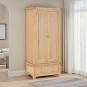Windsor 2 Door 1 Drawer Wardrobe 0.9M - Natural Oak image
