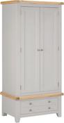 Windsor 2 Door 1 Drawer Wardrobe 0.9M - Pebble Grey/Oak