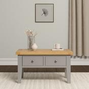 Windsor 2 Drawer Coffee Table - Pebble Grey/Oak image