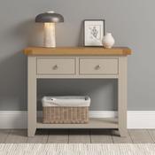 Windsor 2 Drawer Console Table - Putty/Oak image