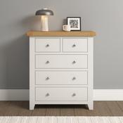 Windsor 3+2 Drawer Chest – Ivory/Oak image