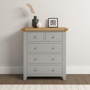 Windsor 3+2 Drawer Chest – Pebble Grey/Oak