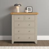 Windsor 3+2 Drawer Chest - Putty/Oak image