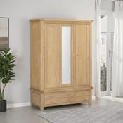 Windsor 3 Door 2 Drawer Wardrobe 1.305M - Natural Oak image