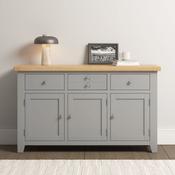 Windsor 3 Door 3 Drawer Sideboard - Pebble Grey/Oak image