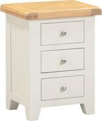 Windsor 3 Drawer Bedside - Ivory/Oak image