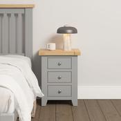 Windsor 3 Drawer Bedside - Pebble Grey/Oak image