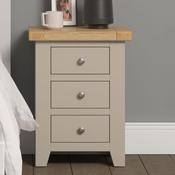 Windsor 3 Drawer Bedside - Putty/Oak image