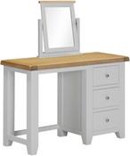 Windsor 3 Drawer Dressing Table And Mirror - Pebble Grey/Oak image