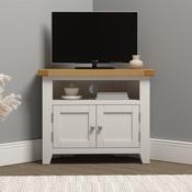 Windsor Corner TV Unit - Ivory/Oak image