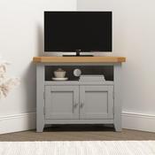Windsor Corner TV Unit - Pebble Grey / Oak image