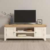Windsor Straight TV Unit – Ivory/Oak image