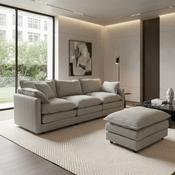 Brooks Velvet Sofa – Light Grey image