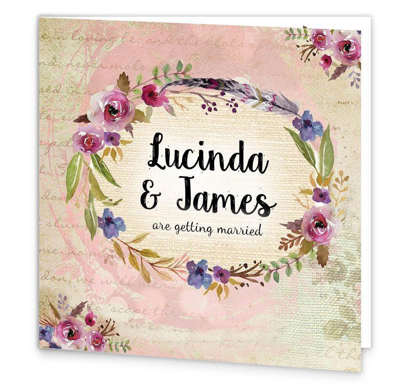 Antique Floral Folding Wedding Invitation Sample in Kilkenny GetLocal