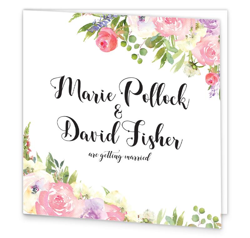 Blush Rose Folding Wedding Invitation sample in Kilkenny GetLocal Ireland