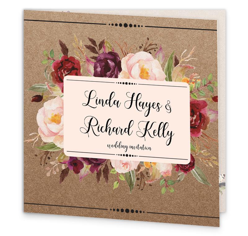 Burgundy Boho Folding Wedding Invitation in Kilkenny GetLocal Ireland