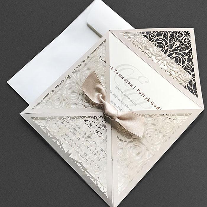 Floral 4 Fold Laser Cut Wedding Invitation sample in Kilkenny