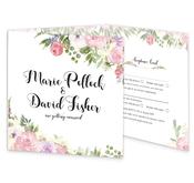 Blush Rose Tri-fold wedding invite &amp; rsvp image