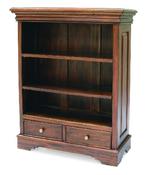 Solid Mahogany Open Bookcase with 2 drawer image