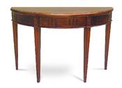 Solid Mahogany Demi Lune console table image