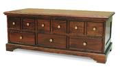 Solid mahogany spile chest coffee table 12 drawer