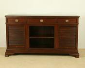 Solid mahogany bookcase roll top image
