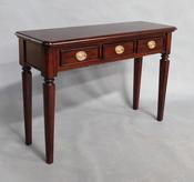 Solid mahogany 3 drawer hall table image