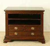 Solid mahogany 3 drawer TV cabinet image