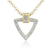 Geometric Baguette and Round Diamond Pendant in 9ct Yellow Gold image