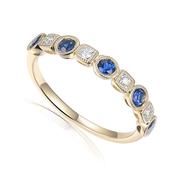 Vintage Style Art Deco Sapphire and Diamond Band image
