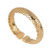 Athena Tubular Scale Rigid Bracelet - Gold