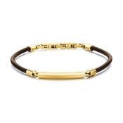 Origin Brown Leather and Central Plate Bracelet image