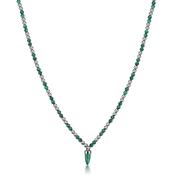 Riptide Beaded Silver with Malachite Pendant Necklace image