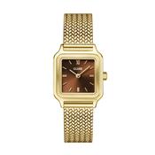 Gracieuse Petite Watch Mesh, Brown, Gold Colour