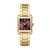 Anglée Watch Steel, Dark Cherry, Gold Colour