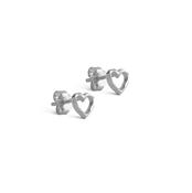 Organic Heart Stud Earrings - Sterling Silver