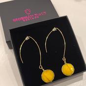 Brass Oval Looking Glass Earrings image