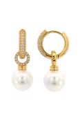 Adagio Duo Hoop Pearl Earring Gold image