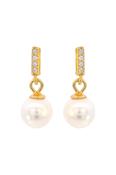 Adagio Effortless Glow Bar Dangle Pearl Earrings Gold image