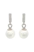 Adagio Effortless Glow Bar Dangle Pearl Earrings Silver image