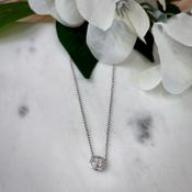 9ct White Gold Diamond Halo Pendant Necklace - Timeless Elegance image
