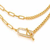 Alchemy Paperclip Curb Fob Necklace Gold image