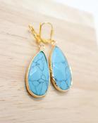 Turquoise Chalcedony Earrings Short