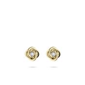 14k Gold Cz Knot Earrings