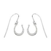 Lucky Horseshoe Silver Drop Earrings (Symbolising Luck and Protection) image